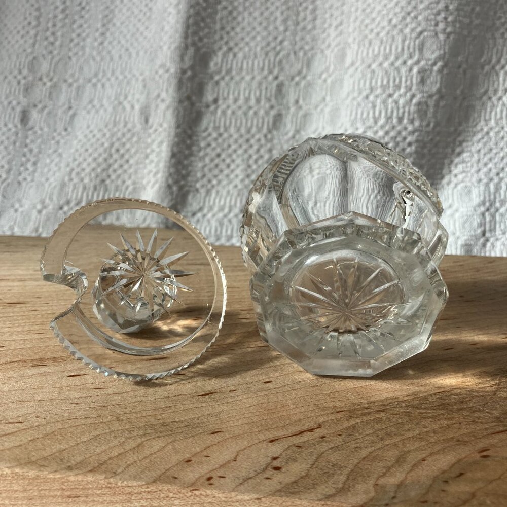 American Brilliant Cut Glass Jam/Jelly Jar with Lid - Picture 6 of 10